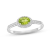 Thumbnail Image 1 of Peridot & White Lab-Created Sapphire Ring Sterling Silver