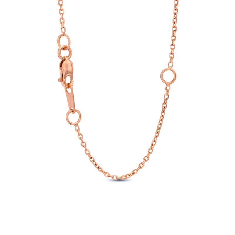 Main Image 2 of Pink Lab-Created Opal, Pink & White Lab-Created Sapphire Necklace 10K Rose Gold 18&quot;