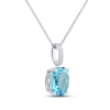 Thumbnail Image 2 of Swiss Blue Topaz & White Lab-Created Sapphire Necklace Sterling Silver 18&quot;