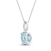 Thumbnail Image 3 of Swiss Blue Topaz & White Lab-Created Sapphire Necklace Sterling Silver 18&quot;