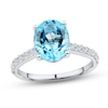 Thumbnail Image 1 of Swiss Blue Topaz & White Lab-Created Sapphire Ring Sterling Silver