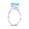 Thumbnail Image 1 of Swiss Blue Topaz & White Lab-Created Sapphire Ring Sterling Silver