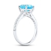 Thumbnail Image 2 of Swiss Blue Topaz & White Lab-Created Sapphire Ring Sterling Silver