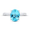 Thumbnail Image 3 of Swiss Blue Topaz & White Lab-Created Sapphire Ring Sterling Silver