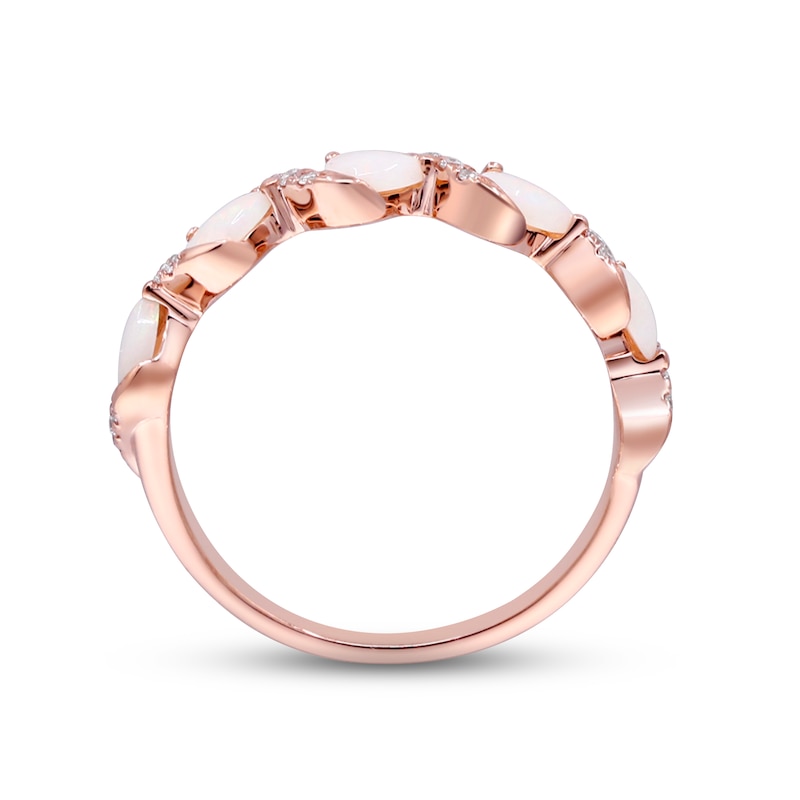 Main Image 2 of Ethiopian Opal & Diamond Ring 1/10 ct tw 10K Rose Gold