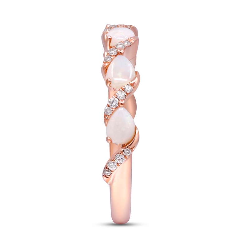 Main Image 3 of Ethiopian Opal & Diamond Ring 1/10 ct tw 10K Rose Gold