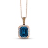 Le Vian Blue Topaz Necklace 1/4 ct tw Diamonds 14K Strawberry Gold 18"