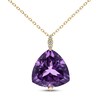 Thumbnail Image 1 of Amethyst & Diamond Necklace Round-cut 10K Yellow Gold 18&quot;