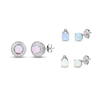 Thumbnail Image 1 of Pink, Blue, White Lab-Created Opal & White Lab-Created Sapphire Boxed Set Sterling Silver