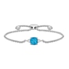 Thumbnail Image 1 of Luminous Cut Swiss Blue Topaz & White Topaz Bolo Bracelet Sterling Silver