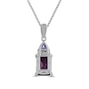 Thumbnail Image 2 of Amethyst, Tanzanite & White Lab-Created Sapphire Necklace Sterling Silver 18"