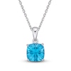 Thumbnail Image 0 of Luminous Cut Swiss Blue Topaz Necklace Sterling Silver 18"