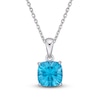 Thumbnail Image 1 of Luminous Cut Swiss Blue Topaz Necklace Sterling Silver 18&quot;