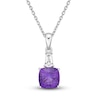 Thumbnail Image 0 of Luminous Cut Amethyst & White Topaz Necklace Sterling Silver 18"