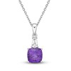 Thumbnail Image 1 of Luminous Cut Amethyst & White Topaz Necklace Sterling Silver 18&quot;