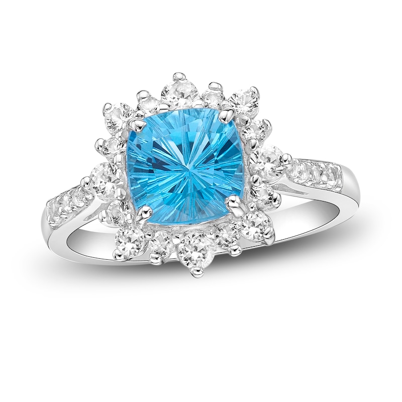 Luminous Cut Swiss Blue Topaz & White Topaz Ring Sterling Silver | Kay