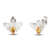 Thumbnail Image 1 of Citrine & White Lab-Created Sapphire Bee Earrings Sterling Silver