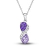 Thumbnail Image 0 of Amethyst & White Lab-Created Sapphire Necklace Sterling Silver 18"