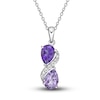 Thumbnail Image 1 of Amethyst & White Lab-Created Sapphire Necklace Sterling Silver 18&quot;