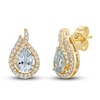 Thumbnail Image 1 of Aquamarine & White Topaz Earrings 10K Yellow Gold