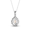 Thumbnail Image 3 of Lab-Created Opal & White Lab-Created Sapphire Necklace Sterling Silver 18&quot;
