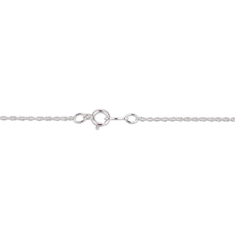 Main Image 4 of Lab-Created Opal & White Lab-Created Sapphire Necklace Sterling Silver 18&quot;