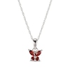 Thumbnail Image 0 of Garnet Butterfly Necklace Sterling Silver 18"