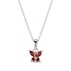Thumbnail Image 1 of Garnet Butterfly Necklace Sterling Silver 18&quot;