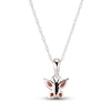 Thumbnail Image 1 of Garnet Butterfly Necklace Sterling Silver 18"