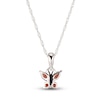 Thumbnail Image 2 of Garnet Butterfly Necklace Sterling Silver 18&quot;