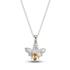 Thumbnail Image 1 of Citrine & White Lab-Created Sapphire Bee Necklace Sterling Silver 18&quot;