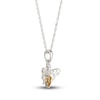 Thumbnail Image 2 of Citrine & White Lab-Created Sapphire Bee Necklace Sterling Silver 18&quot;