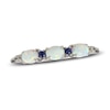 Thumbnail Image 1 of Lab-Created Opal, Blue & White Lab-Created Sapphire Ring Sterling Silver