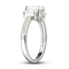 Thumbnail Image 3 of Lab-Created Opal & White Lab-Created Sapphire Three-Stone Ring Sterling Silver