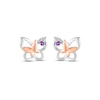 Thumbnail Image 2 of Amethyst Butterfly Earrings Sterling Silver & 10K Rose Gold