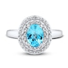 Thumbnail Image 2 of Swiss Blue Topaz & White Lab-Created Sapphire Ring Sterling Silver