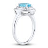 Thumbnail Image 3 of Swiss Blue Topaz & White Lab-Created Sapphire Ring Sterling Silver