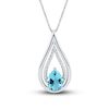 Thumbnail Image 0 of Swiss Blue Topaz & White Lab-Created Sapphire Necklace Sterling Silver 18"