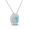 Thumbnail Image 2 of Swiss Blue Topaz & White Lab-Created Sapphire Necklace Sterling Silver 18&quot;