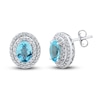 Thumbnail Image 0 of Swiss Blue Topaz & White Lab-Created Sapphire Earrings Sterling Silver