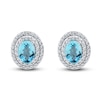 Thumbnail Image 2 of Swiss Blue Topaz & White Lab-Created Sapphire Earrings Sterling Silver
