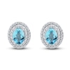 Thumbnail Image 1 of Swiss Blue Topaz & White Lab-Created Sapphire Earrings Sterling Silver