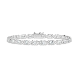 Aquamarine Line Bracelet Sterling Silver 7.25"