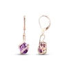 Thumbnail Image 1 of Amethyst & White Lab-Created Sapphire Drop Earrings 10K Rose Gold