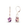 Thumbnail Image 2 of Amethyst & White Lab-Created Sapphire Drop Earrings 10K Rose Gold