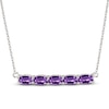 Thumbnail Image 0 of Amethyst Bar Necklace Sterling Silver 18"