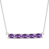 Thumbnail Image 1 of Amethyst Bar Necklace Sterling Silver 18&quot;
