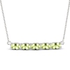 Thumbnail Image 1 of Peridot Bar Necklace Sterling Silver 18&quot;