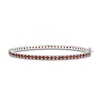 Thumbnail Image 1 of Garnet Bangle Bracelet Sterling Silver 7.25&quot;