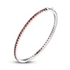 Thumbnail Image 2 of Garnet Bangle Bracelet Sterling Silver 7.25&quot;